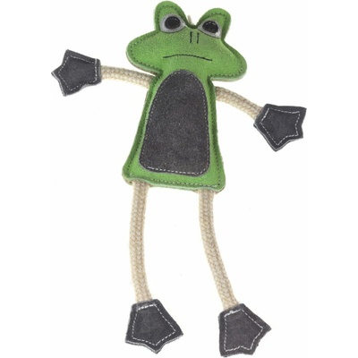 animALL Hračka Žába kůže s provazy barevná 33 cm