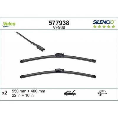 Valeo Silencio Flat Blade set 550+400 mm VA 577938