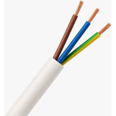 NKT kabely Kabel CYSY 3x1,5 (3Gx1,5) H05VV-F bílý 1 m