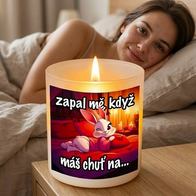 Ahome CZ Originální skleněný svícen Králíková