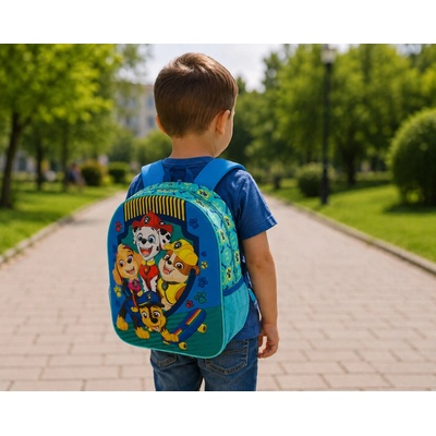 Kittymall Dětský batoh TLAPKOVÁ PATROLA skateboard jedna kapsa modrý 32cm