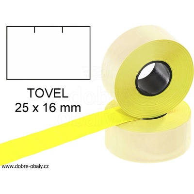 Cenové etikety 25x16mm, žluté TOVEL
