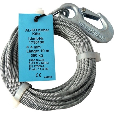 Lano 10 m AL-KO k navijaku OPTIMA 351, priemer 4 mm (s hákom)