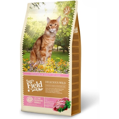 Sams Field Cat Delicious Wild superprémiové granule Sam's Field 7,5 kg