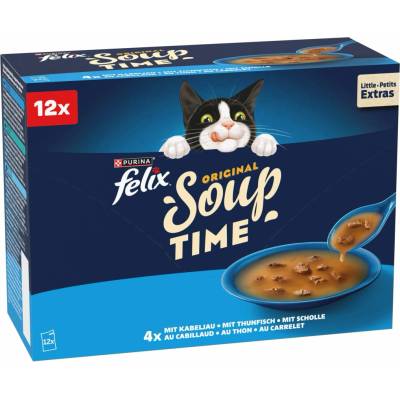 Felix Soup polievky pre mačky treska tuniak platesa 12 x 48 g