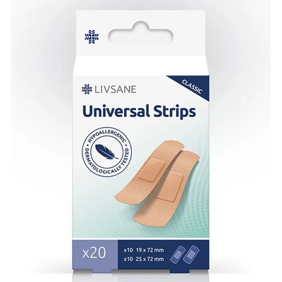 LIVSANE Klasik univerzální náplasti 2 velikosti 20 ks