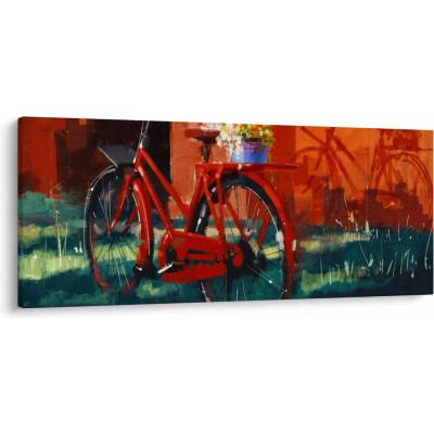 Obraz červeného kola, akrylová malba, jednodílný 120x50 cm