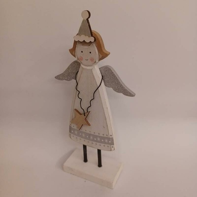 DECOLED Dekorace, anděl, 11,5 x 4 x 23 cm