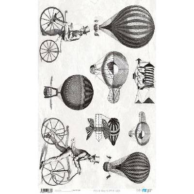 Rýžový papír 54x33 STEAMPUNK GLOBUS - Rice Paper 54x33 STEAMPUNK GLOBOS