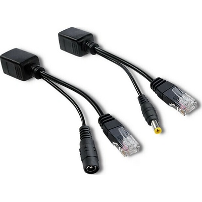 Qoltec PoE napájací adaptér | LAN | RJ-45 | 5,5*2,1 mm