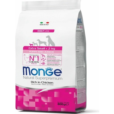 Monge Natural Superpremium Extra Small Adult s kuracím 0,8 kg