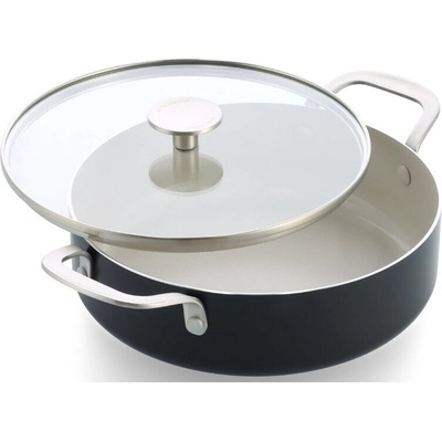 KitchenAid kastrol s poklicí aluminium s keramickým nepřilnavým povrchem 28cm mandlová CC010433-001