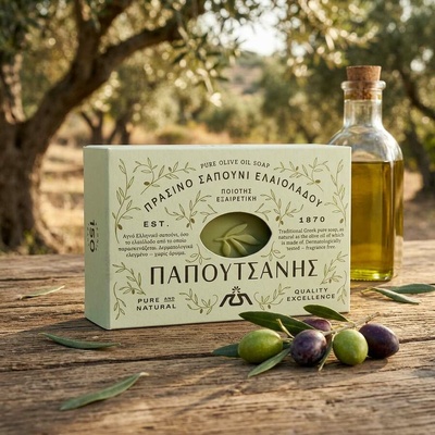 PAPOUTSANIS traditional Olive Oil tuhé mydlo 125 g