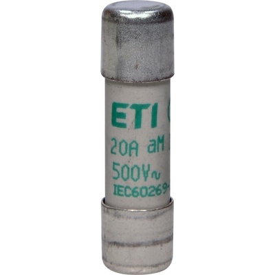 ETI Elektroelement, D.O.O. ETI CH10 aM 20A/500V Válcová pojistková vložka, velikost CH10, charakteristika aM, In = 20A, Icn = 120kA, Un = 500V AC, Pd=1,05W – Hledejceny.cz