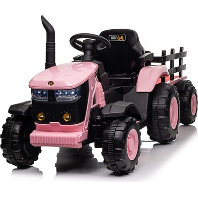 Mamido Dětský elektrický traktor s vlečkou 12V 7Ah růžová