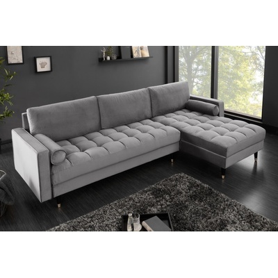 LuxD Adan II 260 cm sivý zamat