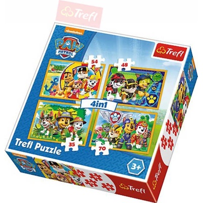 Trefl Paw Patrol Trapková patrola 4v1 35,48,54,70 dílků