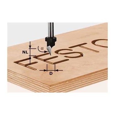 Festool HW S8 D11/60° Písmová fréza HW, stopka 8 mm 491003