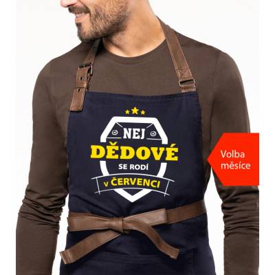 Kariban / HobbyTriko Zástěra k narozeninám EXCLUSIVE Nej dědové se rodí... Tmavě modrá