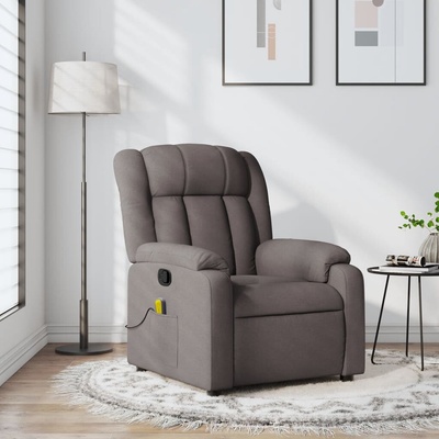 vidaXL Masážní polohovací křeslo taupe textil 11461.373594