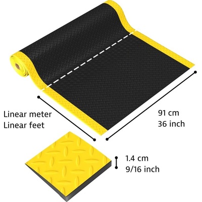 Notrax 479 Cushion Trax Black/Yellow 91cm x linm