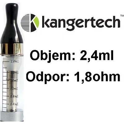 Kangertech CC/T2 Clearomizer 1,8ohm čirý 2,4ml