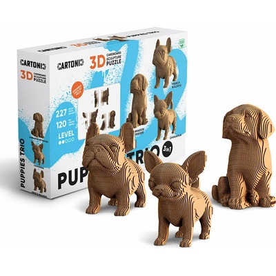 Cartonic 3D puzzle PUPPIES TRIO 3v1 227 ks