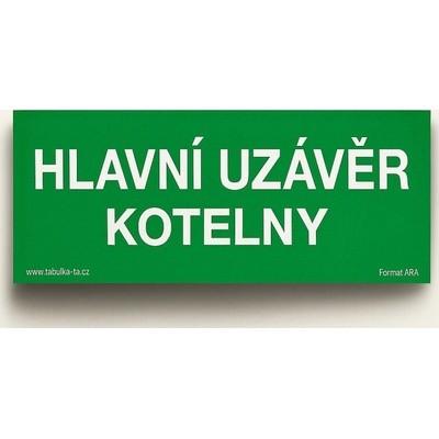 Traiva s.r.o Hlavní uzávěr kotelny Verze: Plast 210 x 80 mm tl. 0.5 mm - Kód: 05569