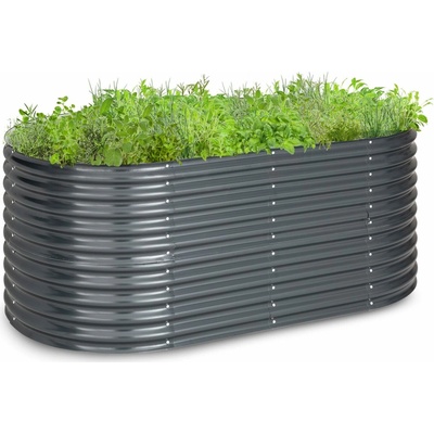 Blumfeldt High Grow vyvýšený záhon 200 x 80 x 100 cm ocelový vlnitý plech, Černá