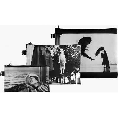 Loqi Elliott Erwitt taštičky na zip 3 ks Eiffel Tower Dog Jumping and California Kiss