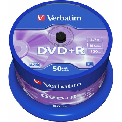Verbatim DVD+R 4,7GB 16x, AZO, spindle, 50ks (43550) – Hledejceny.cz