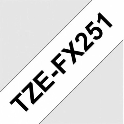 BROTHER TZE-FX251, černý tisk na bílé, šířka 24 mm, TZEFX251