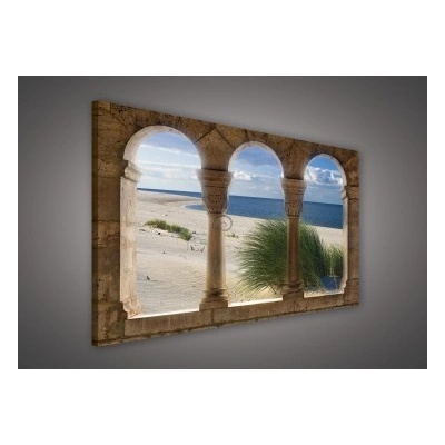 Obraz na plátne obdĺžník - OB0235 - Oblúky a pláž 100cm x 75cm - O1