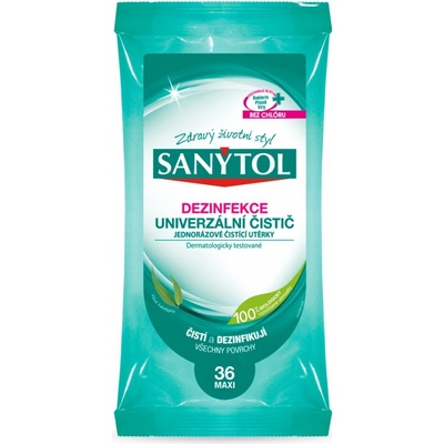 SANYTOL Dezinfekční univerzální čistící utěrky s vůní Eukalyptu 36 ks