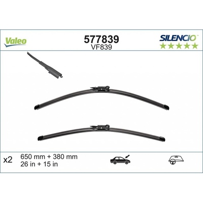 Valeo Silencio Flat Blade set 650+380 mm VA 577839