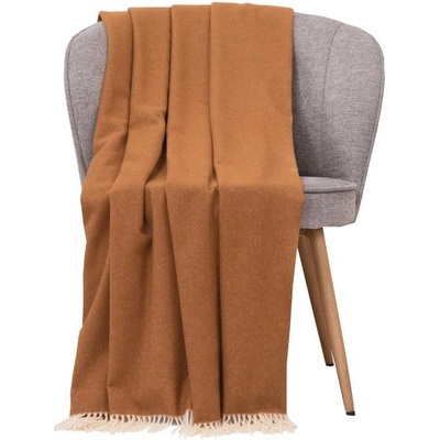 SCANquilt vlněný pléd MERINO uni skořicová střední 130x200