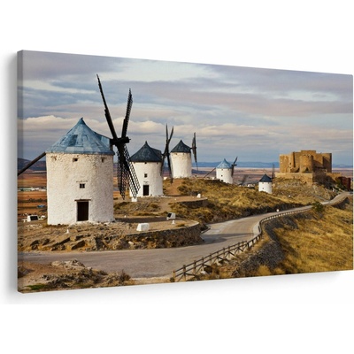 Obraz - Veterné mlyny Consuegra, Španielsko, jednodielne 150x100 cm