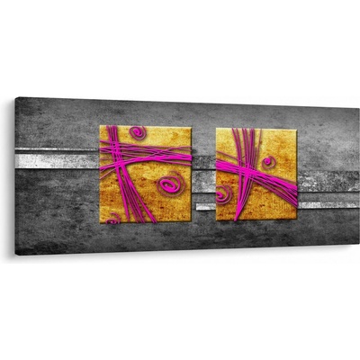 Obraz farebných štvorcov na čiernom pozadí, jednodielne 120x50 cm