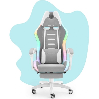 Hell's Chair HC-1039 2.0 LED RGB Grey White