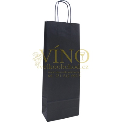 AFIN Akce ihned dárková papírová taška na víno 14x8x39 cm pro jednu láhev 0,75 l sulfát modrý – Hledejceny.cz