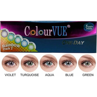 MaxVue Vision ColourVue One Day TruBlends - nedioptrické 10 čoček Rainbow 1 – Hledejceny.cz