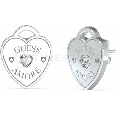Guess srdiečkové náušnice z ocele Guess Amore JUBE05058JWRHT/U