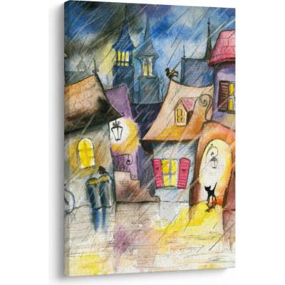 Obraz - Deštivý večer, jednodílný 60x90 cm