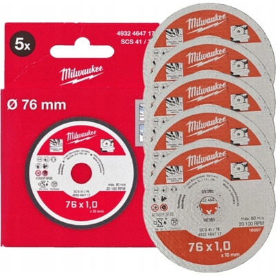 Milwaukee Rezný kotúč 76 x 1,0 mm 4932464717 5 ks