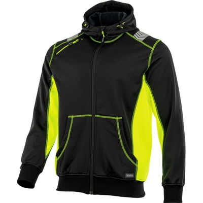 Sara Workwear COMFORT NEO Rozepínací mikina s kapucí černá / žlutá