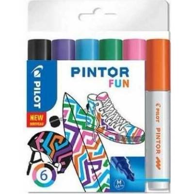 PILOT Sada 6 kusov akrylových popisovačov Pintor, (M) stredné, Fun