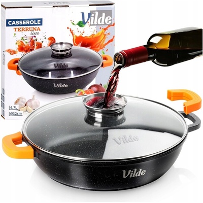 Vilde Hluboká granitová pánev 4,7 L 32 cm, víko, aroma dávkovač