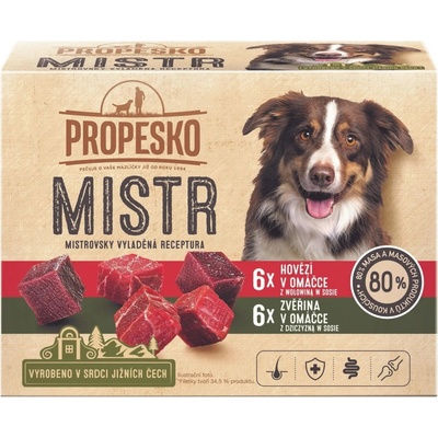 Propesco Mister Adult filetky zverina a hovädzie v omáčke 12 x 85 g