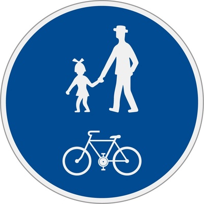 Dopravní značka C9a Stezka pro chodce a cyklisty společná
