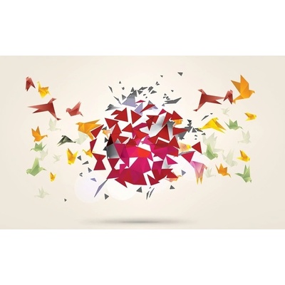 Preinterier FT2473 Fototapeta na stenu Origami vtáky vlies 104cm x 70cm